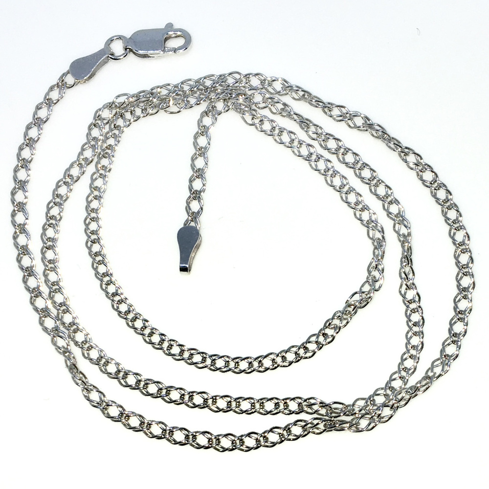 white gold on silver plain spiga Chain Necklace